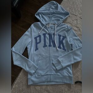 PINK hoodie NWOT light blue S